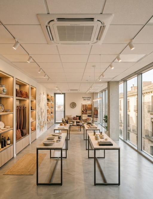 Instalación de aire acondicionado Cassette en local comercial - CamíPolar