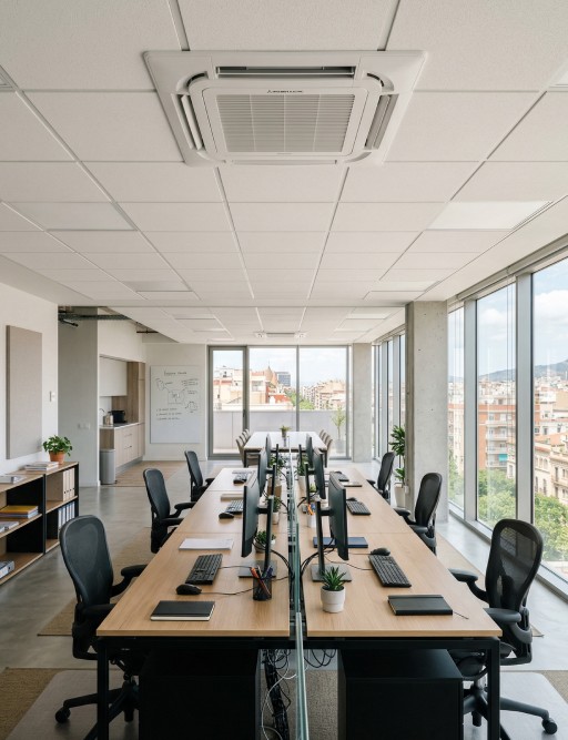 Instalación de aire acondicionado Cassette en oficinas - CamíPolar